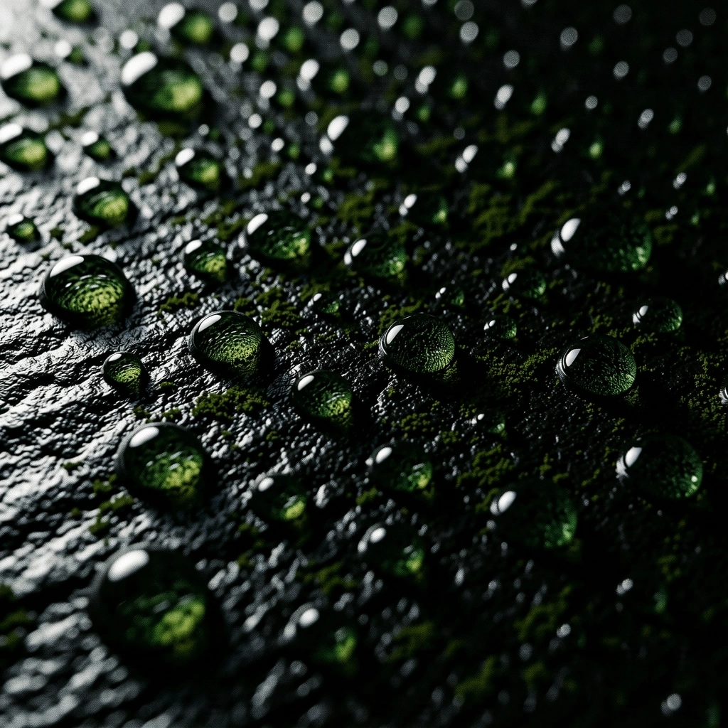Macro droplets on mineral surface